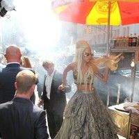Lady Gaga is seen on the set of photo shoot wearing an outlandish costume | Picture 75158